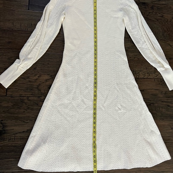 VICTORIA BECKHAM Open-knit midi dress size Medium Ivory - Picture 8 of 11